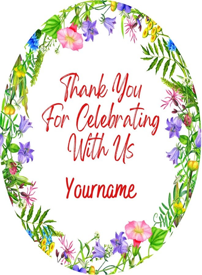 Yellow Nuts ملصقات شكر دائرية مخصصة من يلو ناتس، هدايا تذكارية، هدايا أعياد ميلاد، هدايا زفاف، هدايا ذكرى زواج، هدايا حفلات استقبال مولود جديد، 40 قطعة (التصميم 1) - Image 1